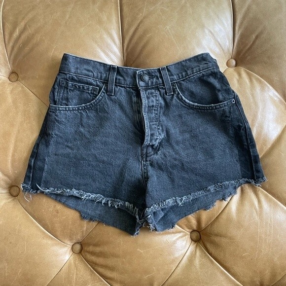 Derek Lam denim 10 Crosby black high waist cutoff drew shorts woman's size 27 - Picture 7 of 9